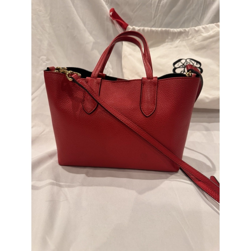 Alexander McQueen Red Pebbled Leather Mini Tote Crossbody Bag Gold Hardware - Picture 4 of 14